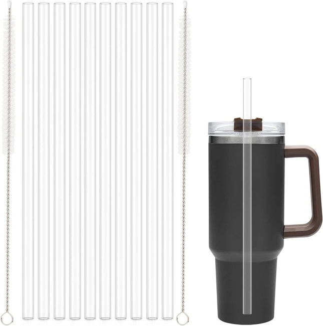 10 Pack Straw Replacement for Stanley 40 oz 64 Adventure Quencher Travel Tumbler Cup Reusable Straws with