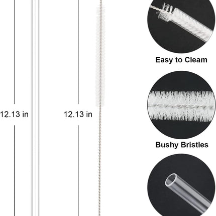10 Pack Straw Replacement for Stanley 40 oz 64 Adventure Quencher Travel Tumbler Cup, Reusable Straws with Cleaning Brush Compatible Cup Accessories -