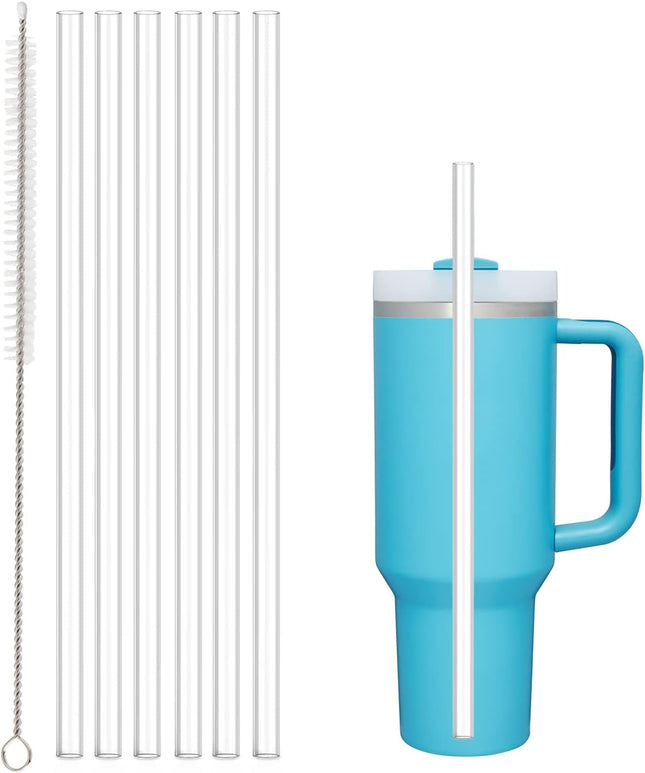 Replacement Straw Compatible with Stanley 40 oz Cup Tumbler 6 Pack Straws Cleaning Brush for Adventure