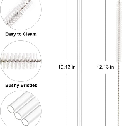 Replacement Straw Compatible with Stanley 40 oz Cup Tumbler, 6 Pack Straws Cleaning Brush for Adventure Travel Plastic Clear -