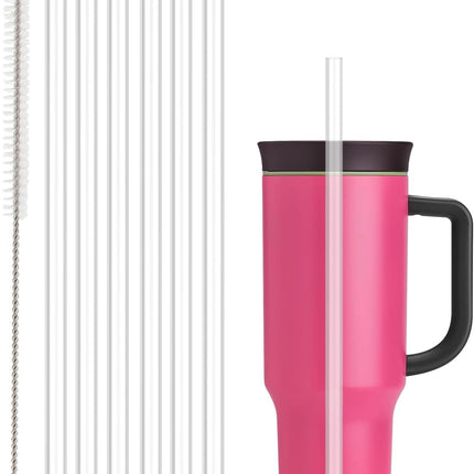 Straw Replacement for Owala 40 oz Tumbler with Handle, 6 Pack Reusable Clear Straws Cleaning Brush, And Stanley/Simple Modorn 40oz Cup, Accessories Owala/Stanley/Simple -