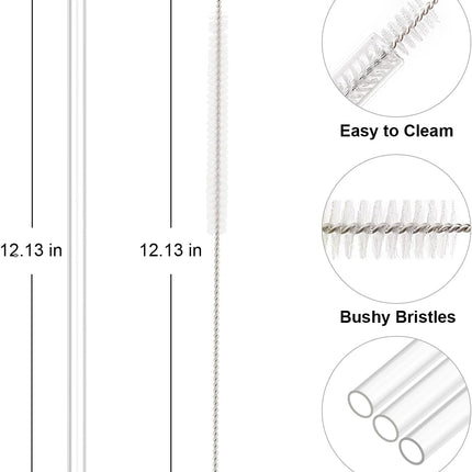 Straw Replacement for Owala 40 oz Tumbler with Handle, 6 Pack Reusable Clear Straws Cleaning Brush, And Stanley/Simple Modorn 40oz Cup, Accessories Owala/Stanley/Simple -