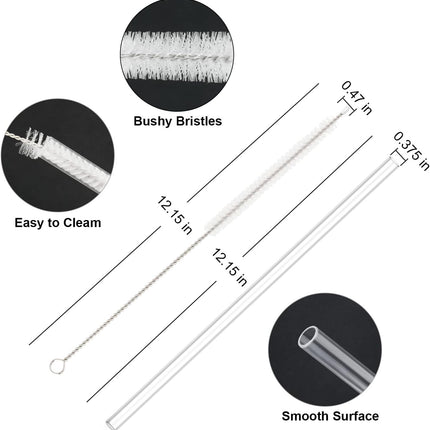 10 Pcs Replacement Straws Compatible with Stanley 30 oz Cup Tumbler, Reusable Plastic Cleaning Brush for Adventure Travel Tumbler（10.4inch Long） -