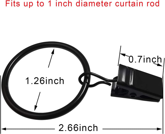 40 Pack Curtain Rings with Clips Drapery Clips Rings Drapes 1.26 in Interior Diameter Fits up to 1 Rod – product detail