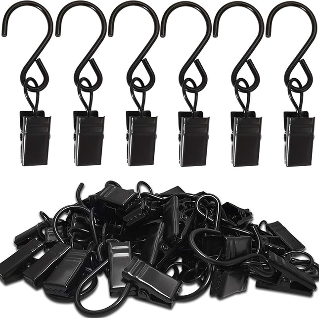 Stainless Steel S Hooks Curtain Clips 50 Pack Hanging Party Lights Clips Hangers Gutter Photo Art Craft