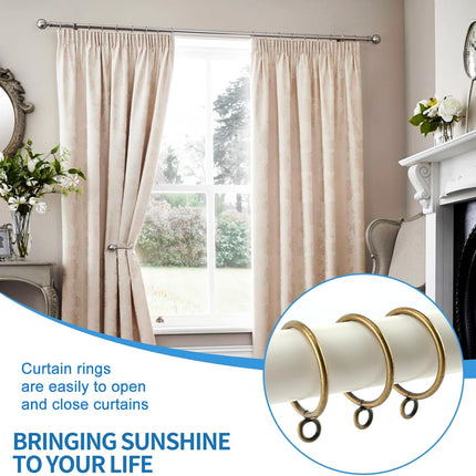 44 Pack Curtain Rings with Eyelets, Metal Drapery for Pinch Pleat Curtains, Drape Ring 1.5 Inch I D, Fits Up to 1.2 in Rod (Bronze) Antique Bronze -