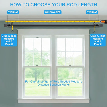 Curtain Rods for Windows 16 to 48 Inch, Rod Max Adjustable Length of 60 in, 1" Diameter Drapery with Cylindrical Finials, Black 1 Pack 16" 48"