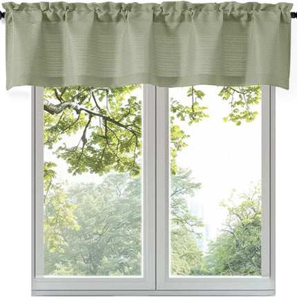 Bob 1 PCS Light Green Valances for Windows, Faux Linen Textured Kitchen Window Curtains Valance Bedroom Living Room, Modern Soft Airy Solid Rod Pocket Bathroom Cafe Curtain, 60Wx14L Inch 60"W x 14"L