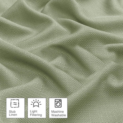 Bob 1 PCS Light Green Valances for Windows, Faux Linen Textured Kitchen Window Curtains Valance Bedroom Living Room, Modern Soft Airy Solid Rod Pocket Bathroom Cafe Curtain, 60Wx14L Inch 60"W x 14"L