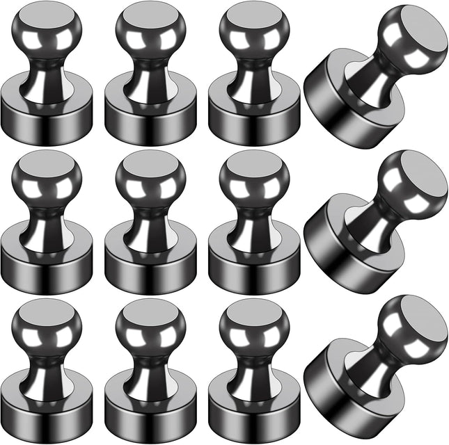 Fridge Magnets 12Pcs Refrigerator Whiteboard Small Strong Magnet Classroom Kitchen Accessories in Black