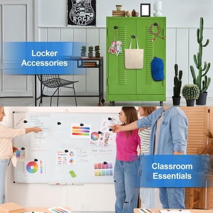 Fridge Magnets 12Pcs Refrigerator Whiteboard Small Strong Magnet Classroom Kitchen Accessories Decorative Locker Set Decor Must Haves Office Calendar Refrigerador Magnetic Cute Crafts Black 12 pcs