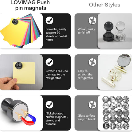Fridge Magnets 12Pcs Refrigerator Whiteboard Small Strong Magnet Classroom Kitchen Accessories Decorative Locker Set Decor Must Haves Office Calendar Refrigerador Magnetic Cute Crafts Black 12 pcs