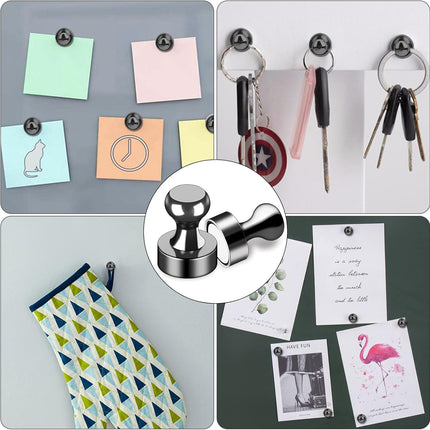 Fridge Magnets 12Pcs Refrigerator Whiteboard Small Strong Magnet Classroom Kitchen Accessories Decorative Locker Set Decor Must Haves Office Calendar Refrigerador Magnetic Cute Crafts Black 12 pcs