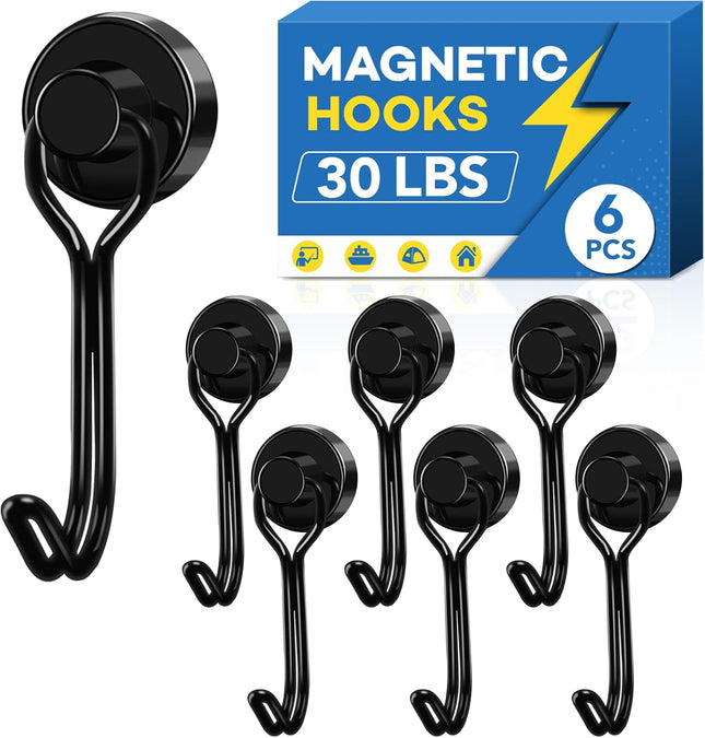 Hooks 30lbs Plus Magnetic Magnet Hook 2026 Cruise Cabin Ship Essentials Heavy Duty Strong in Black