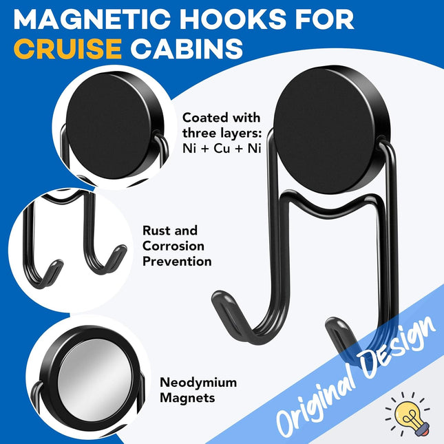 Magnetic Hooks 50lbs Plus 2026 Cruise Cabin Ship Essentials Magnet Hook Heavy Duty Strong – product detail