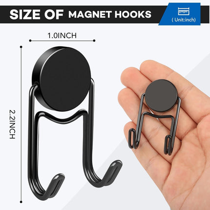 Magnetic Hooks, 50lbs+ 2026 Cruise Cabin Ship Essentials Magnet Hook Heavy Duty Strong Magnets Refrigerator Fridge Hanging for Classroom Beach Vacation Kitchen Home Must Haves 5 Pcs (Black) Black 1in
