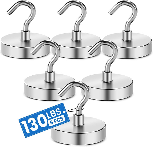 Magnetic Hooks for Cruise Cabins 130LBS Strong Magnet Heavy Duty Essentials 2026 Powerful Magnets in Silver