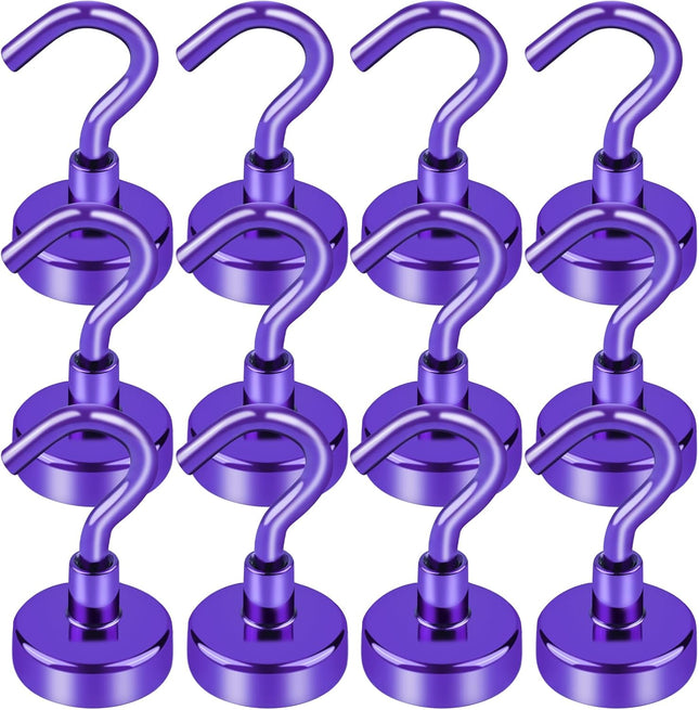 Cruise Essentials 28lbs Magnetic Hooks for Cabins Purple Magnets Door Strong Hanging Refrigerator Celling
