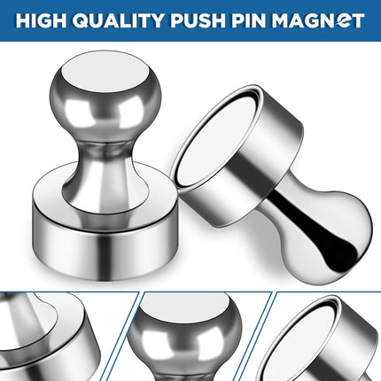 90Pcs Refrigerator Magnets - Strong Neodymium Fridge for Whiteboard, Metal Push Pin Magnets, Ideal Kitchen, Office, School