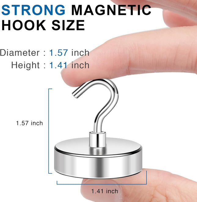 150LBS Magnetic Hooks Strong Magnet Hooks for Hanging Heavy Duty Neodymium Magnets with – product detail
