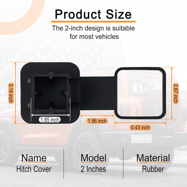 Fits for 2-inch Hitch Cover Trailer Cover Tube Plug Insert Car Exterior Accessories Receiver Black 1 – product detail