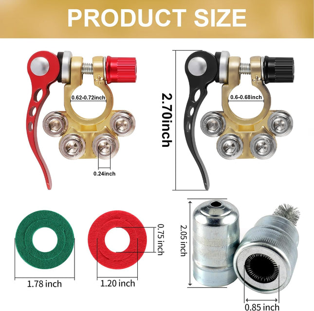 Car Battery Terminal Connector 4 Way Positive and Negative Pole Quick Release Clip Applicable to – product detail