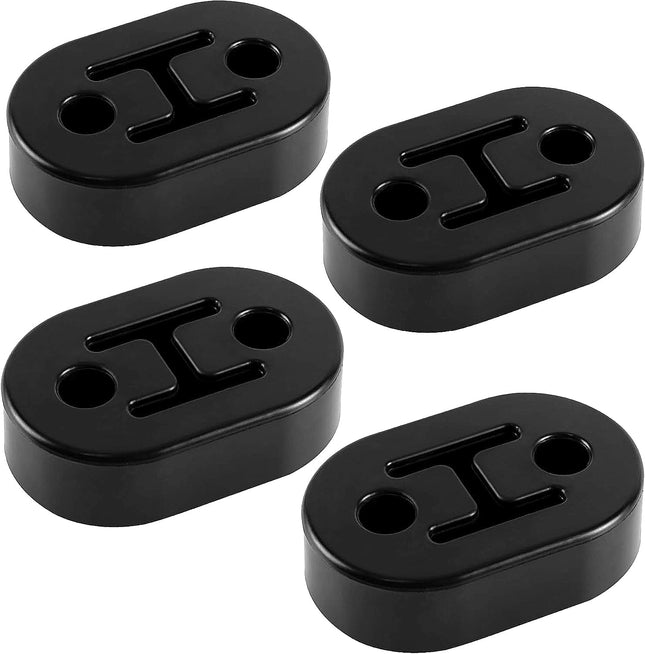 Rubber Exhaust Hanger Muffler System Heavy Insulator Support Bushing Installation 2 Holes 0.47 in Black