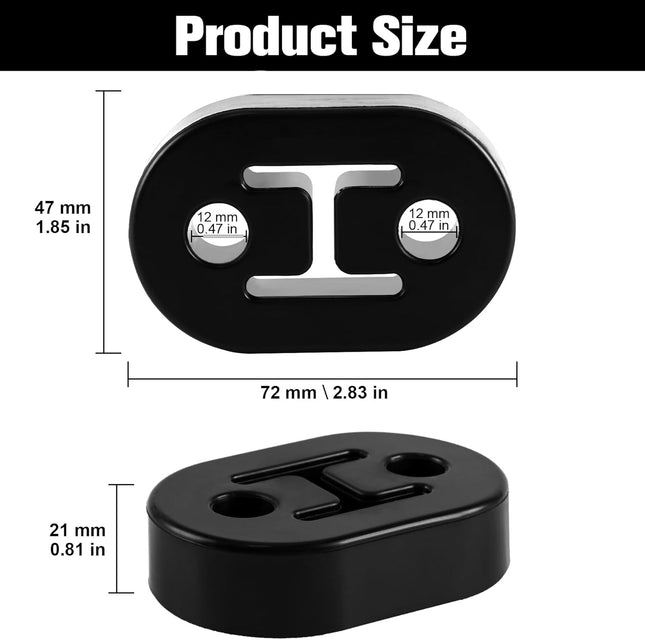 Rubber Exhaust Hanger Muffler System Heavy Insulator Support Bushing Installation 2 Holes 0.47 – product detail