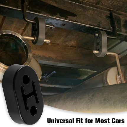 Rubber Exhaust Hanger, Muffler System, Heavy Insulator Support Bushing Installation, 2 Holes 0.47 Inch, High-Density Tailpipe Damping Hanger (4PCS Black) 4PCS-Black -