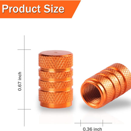 12PCS Tire Valve Stem Caps, Car Exterior Accessories, Aluminum Alloy Cover Universal for Cars, Trucks, Motorcycles and Bicycles (Orange) Orange -