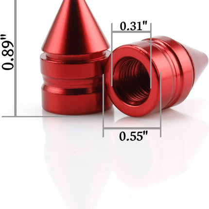 Car Tire Valve Caps, 4 Pieces of Universal Aluminum Alloy Trim Accessories Dust Covers for Cars, Trucks, SUVs and Motorcycles(Red) Red -