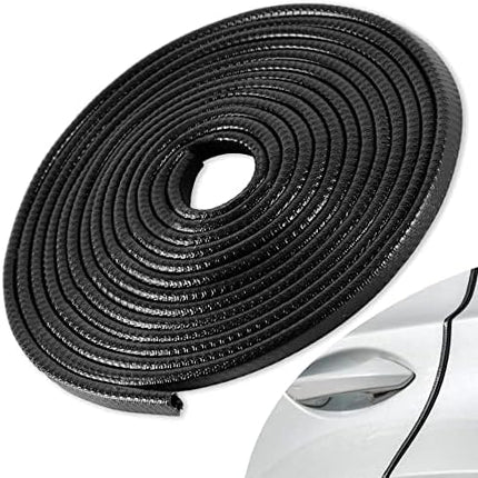 16.4Ft (5M) Car Door Edge Guard, No Glue Entry Guard Protective Strip, Rubber Trim Protector, Applicable to Car, Truck, SUV and ATV, Exterior Accessories（Black） Black 16.4Ft/5M