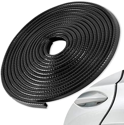 16.4Ft (5M) Car Door Edge Guard No Glue Entry Guard Protective Strip Rubber Trim Protector in Black