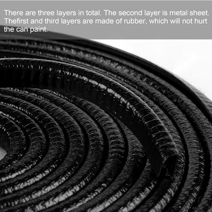 16.4Ft (5M) Car Door Edge Guard, No Glue Entry Guard Protective Strip, Rubber Trim Protector, Applicable to Car, Truck, SUV and ATV, Exterior Accessories（Black） Black 16.4Ft/5M