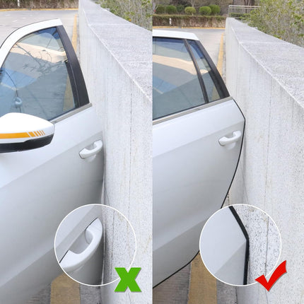 16.4Ft (5M) Car Door Edge Guard, No Glue Entry Guard Protective Strip, Rubber Trim Protector, Applicable to Car, Truck, SUV and ATV, Exterior Accessories（Black） Black 16.4Ft/5M