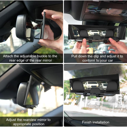 Interior Rearview Mirrors, Universal Panoramic Car Rear View Mirror Accessories, Wide Angle Reduce Blind Spot Effectively for Car, Jeep, Truck, Motorcycle, Tractor, ARB, ATV, SUV, RV Basic version -