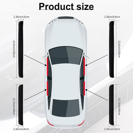 Car Door Threshold Protection, 4PCS Edge Step Dust Shield Cover, Width 23.6x2.36inch Car/SUV Universal Rubber Scratch Resistant Exterior Accessories (Black) Black