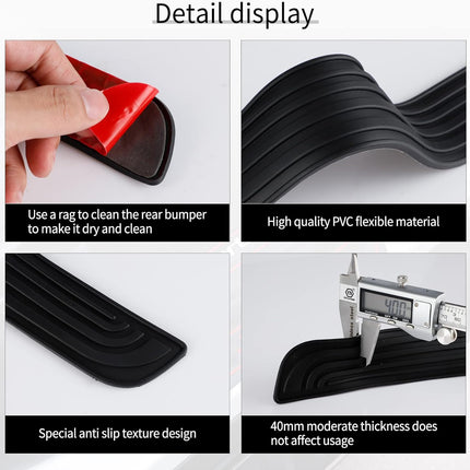 Car Door Threshold Protection, 4PCS Edge Step Dust Shield Cover, Width 23.6x2.36inch Car/SUV Universal Rubber Scratch Resistant Exterior Accessories (Black) Black
