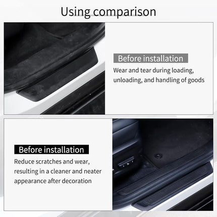 Car Door Threshold Protection, 4PCS Edge Step Dust Shield Cover, Width 23.6x2.36inch Car/SUV Universal Rubber Scratch Resistant Exterior Accessories (Black) Black