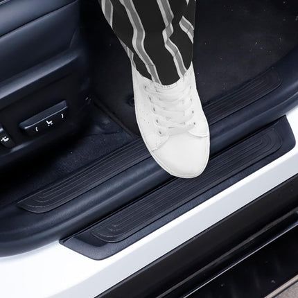 Car Door Threshold Protection, 4PCS Edge Step Dust Shield Cover, Width 23.6x2.36inch Car/SUV Universal Rubber Scratch Resistant Exterior Accessories (Black) Black