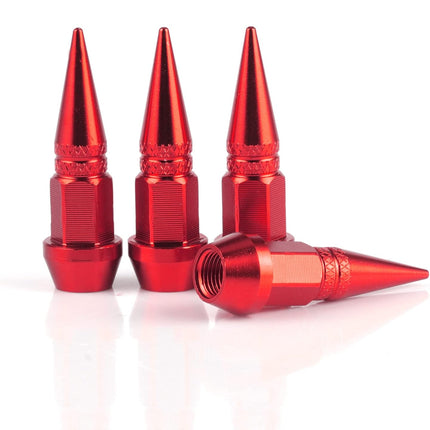 45mm Spiked Aluminum Stem Valve Caps,4PCS Dustproof Tire Wheel Caps for Cars,SUVs,Trucks Bicycles and Motorcycles(Red) 45MM-Red -