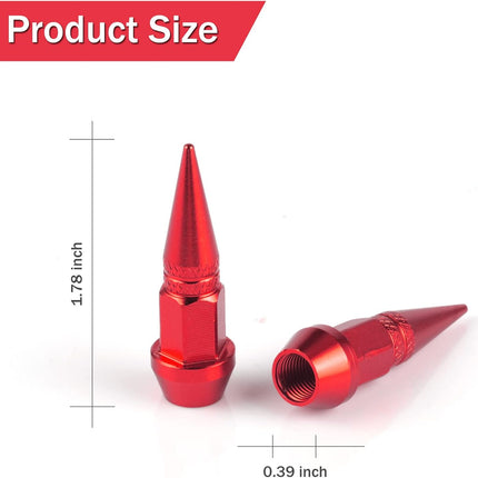 45mm Spiked Aluminum Stem Valve Caps,4PCS Dustproof Tire Wheel Caps for Cars,SUVs,Trucks Bicycles and Motorcycles(Red) 45MM-Red -