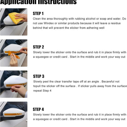 Car Exterior Accessories Rear View Mirror Stickers Decor Body Sticker Vinyl 4pcs (Black) Black -