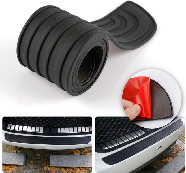 Car Rear Bumper Protector 41inch x3.5inch Car/SUV Universal Rubber Anti-Scratch Trunk Exterior