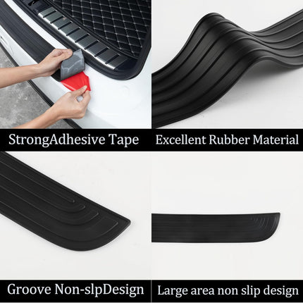 Car Rear Bumper Protector, 41inch x3.5inch Car/SUV Universal Rubber Anti-Scratch Trunk Exterior Accessories（Black） Black 41x3.5inch