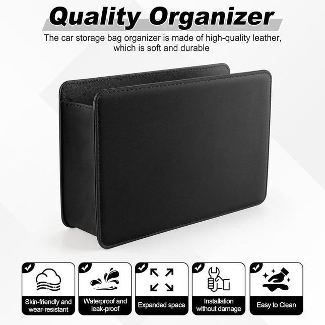 Car Door Trash Can Leather Vehicle Bin Mini Dustbin Garbage Container Can with 30 Pcs – product detail