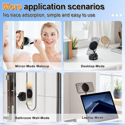 Vacuum Magnetic Car Phone Holder for Magsafe, 360° Adjustable Mount[90+LBS Suction & 2500gf Magnetic], Cell Holders Your Mount iPhone Android -