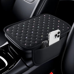 Bling Center Console Arm Rest Cover for Car Middle Armrest Storage Box Cover Interior Car Accessories Women
