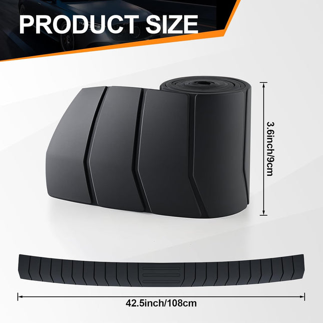 Car Rear Bumper Protector 41.5inch x3.6inch Car/SUV/Trunk Universal Rubber Anti-Scratch Trunk Exterior – product detail