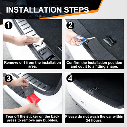Car Rear Bumper Protector, 41.5inch x3.6inch Car/SUV/Trunk Universal Rubber Anti-Scratch Trunk Exterior Accessories -